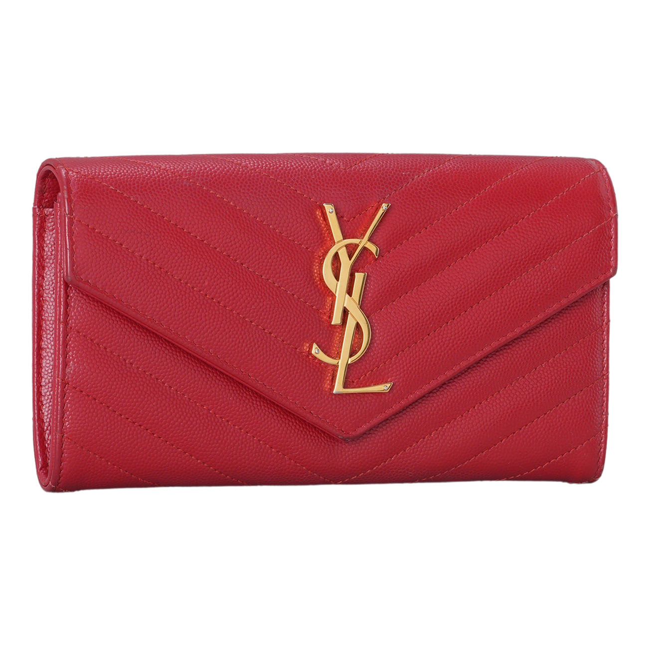 YVES SAINT LAURENT(USED)생로랑 372264 모노그램 쉐브론 장지갑